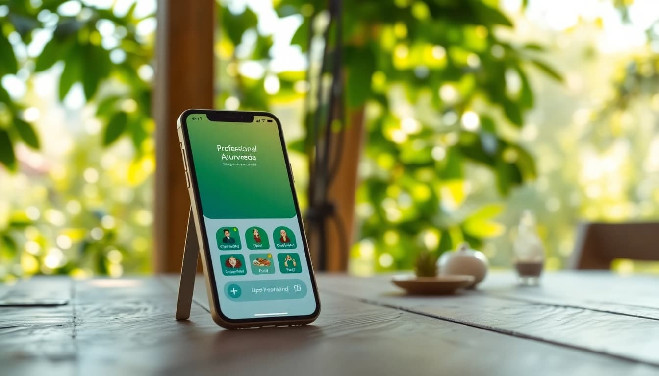 Engage with the Ayurveda Mobile App for holistic health management and well-being.