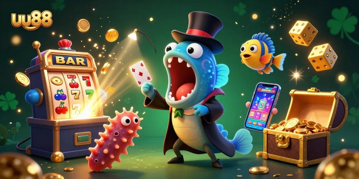 Experience thrilling wins with uu88's exciting casino games featuring vibrant characters and jackpot elements.