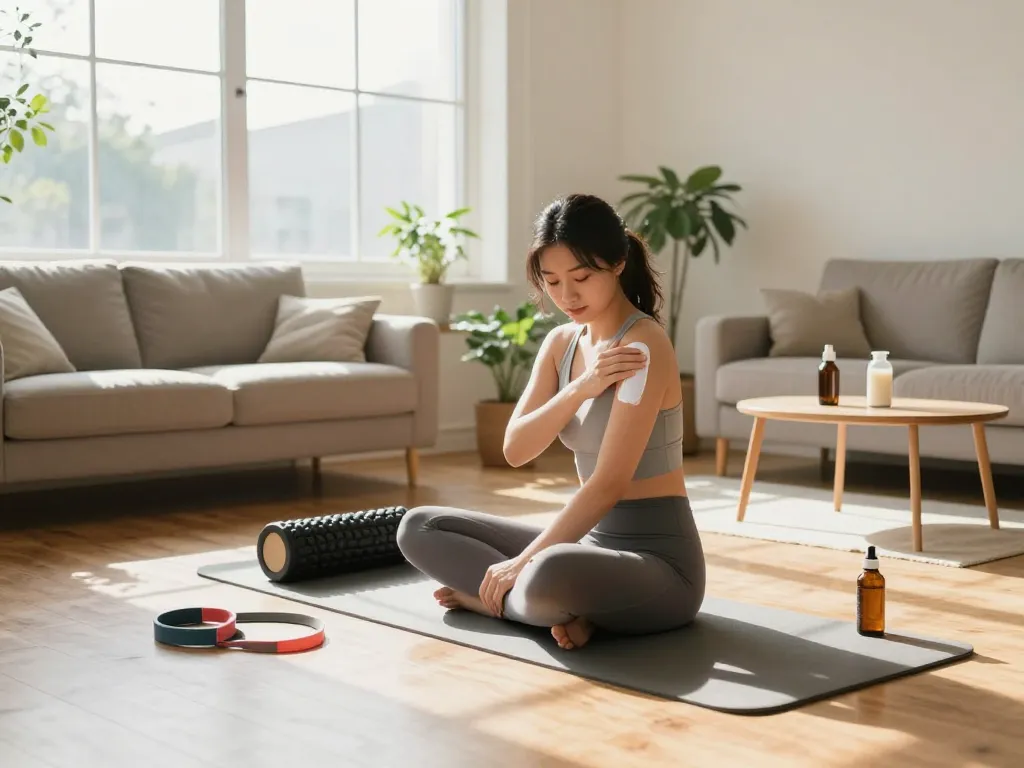 Scena di benessere con sigarette elettroniche che presenta olio di CBD ed estratto di canapa con elementi fitness.