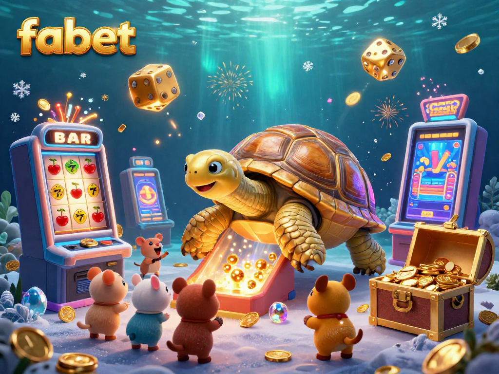 Experience fun at fabet with a golden tortoise pinball machine bursting with casino excitement.