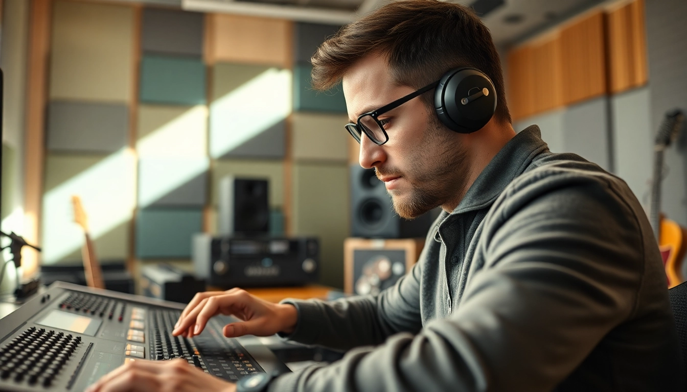 Fine-tuning online audio mastering techniques in a professional recording studio setting.