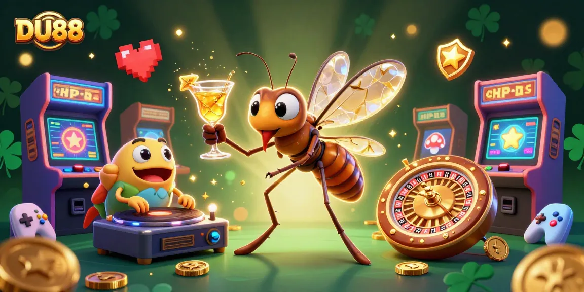 Experience DU88 with 3D cartoon characters and vibrant gaming elements in a rich casino atmosphere