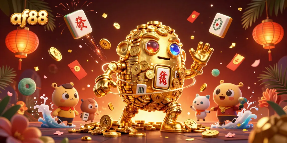 Engage with af88’s vibrant online casino experience through lively golem-themed illustration.