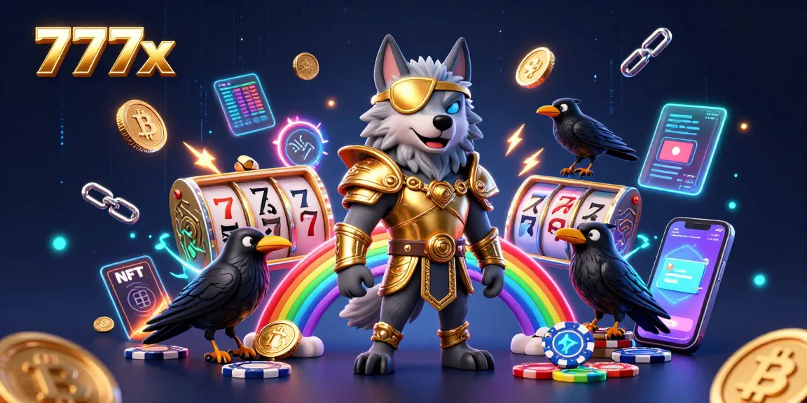 Engage with 777x through Norse mythology-inspired characters amidst vibrant casino elements.